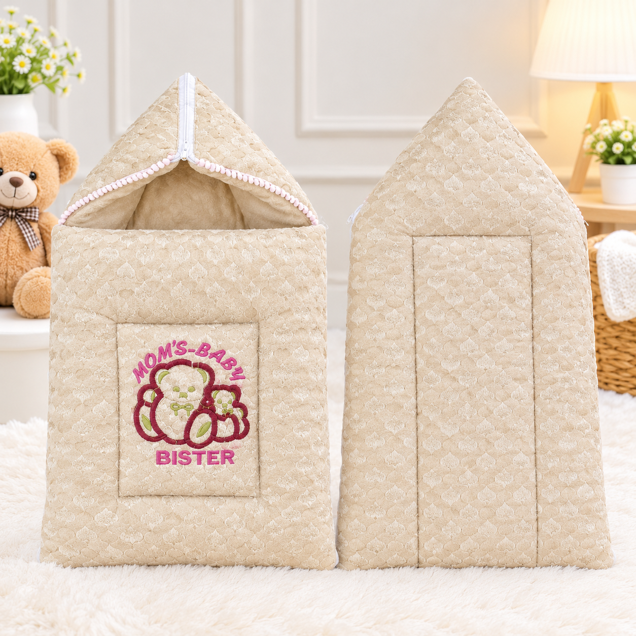 Moms & Baby Bister Baby Sleeping Bag – Soft Quilted Carry Nest