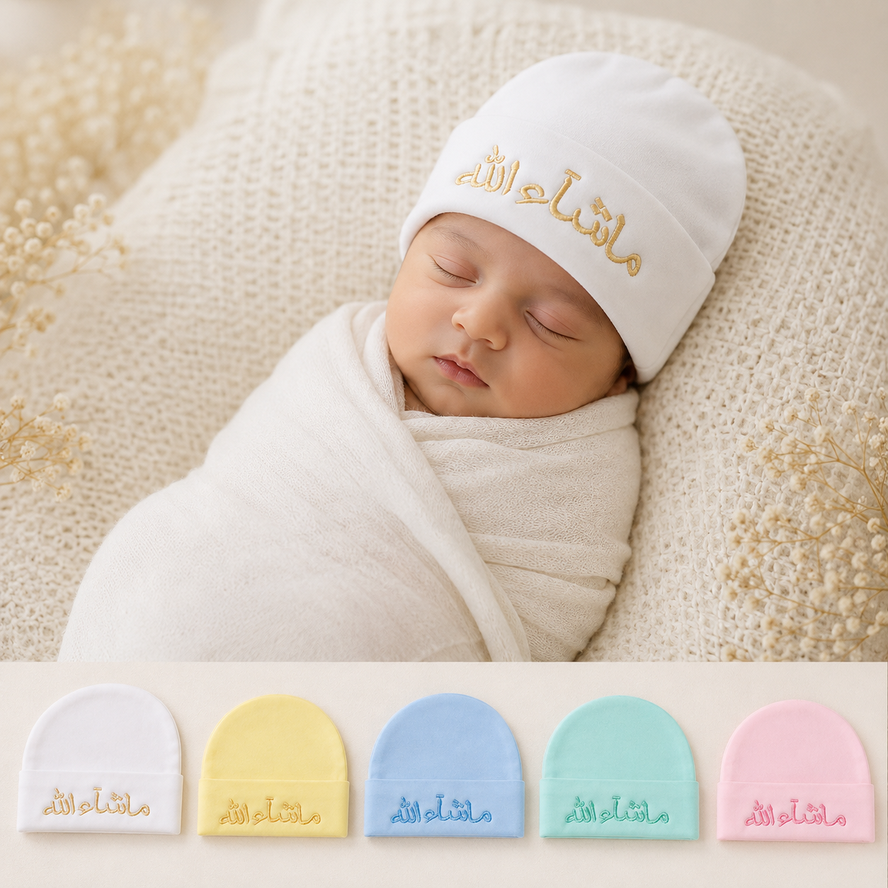 Mashallah Baby Cap for Cute babies , 6 pcs