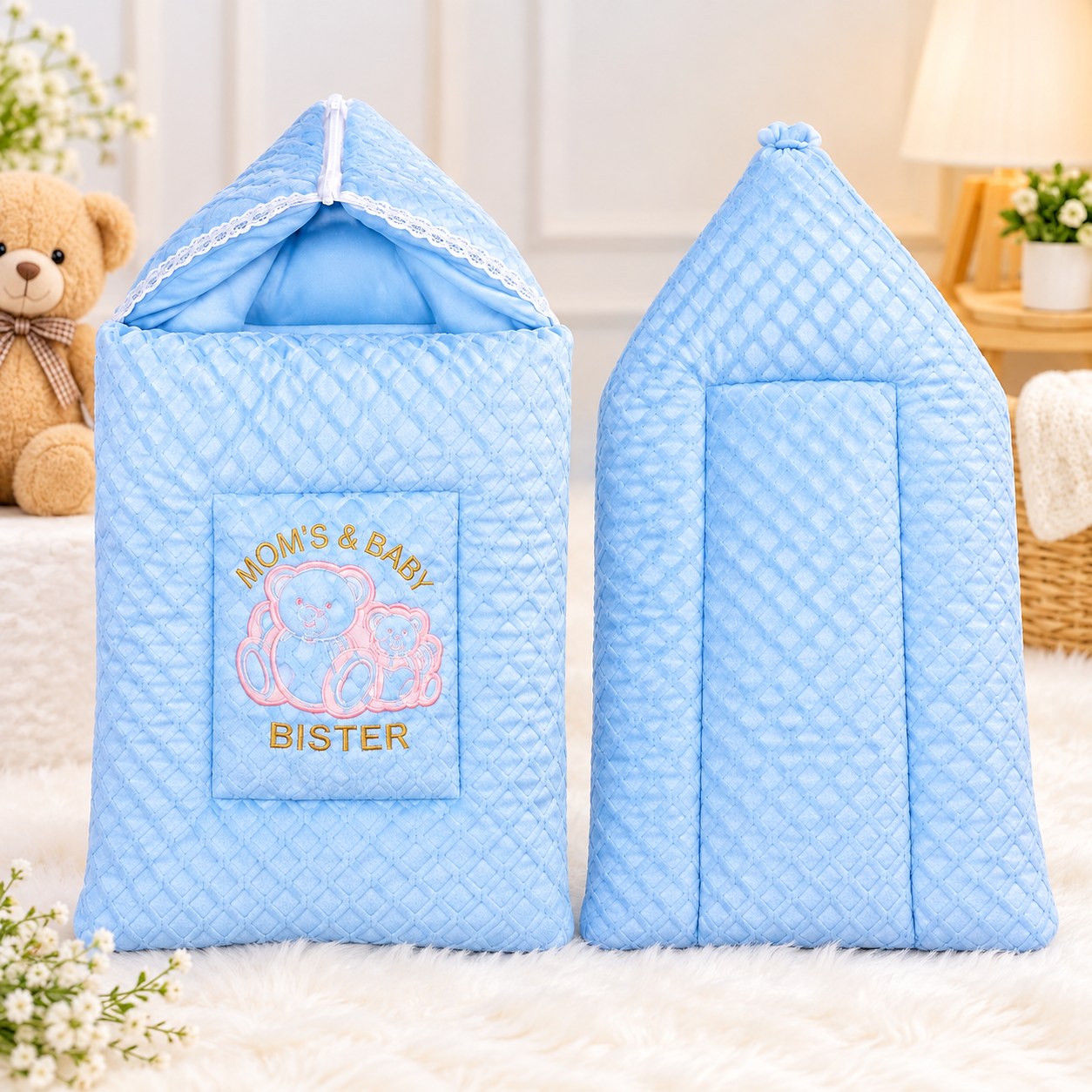 Moms & Baby Bister Baby Sleeping Bag – Soft Quilted Carry Nest