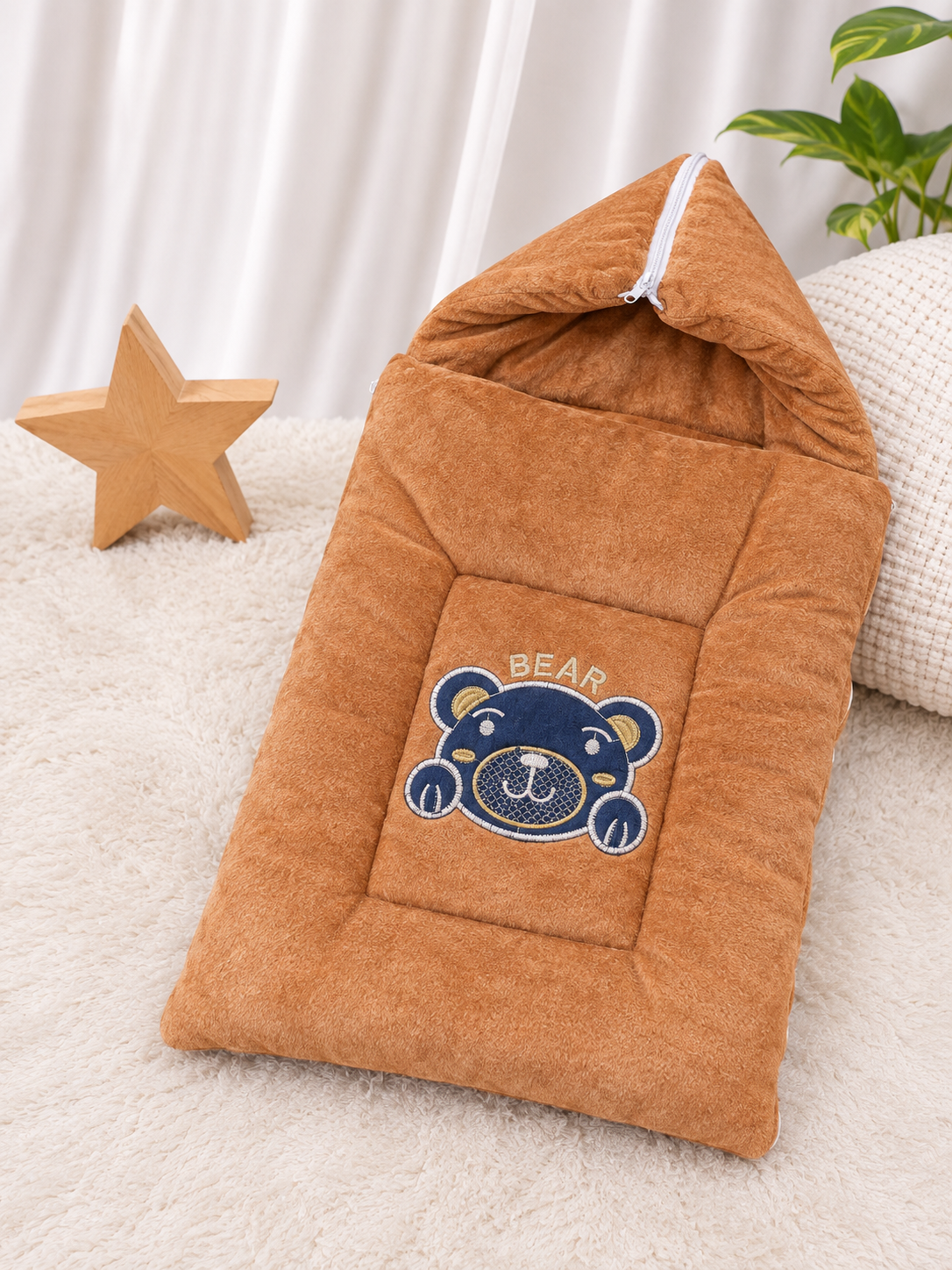Mom Snuggle Baby Wrapper Carry Nest – Soft Velvet Sleeping Bag