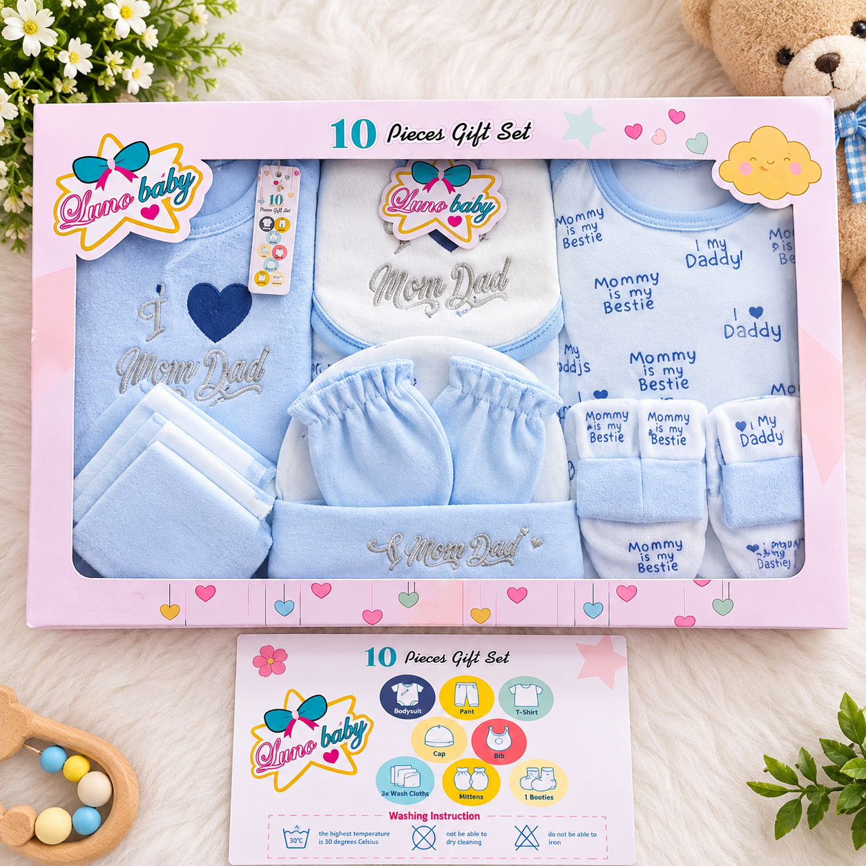 10-Piece Newborn Baby Gift Set – Baby Clothing & Accessories Set