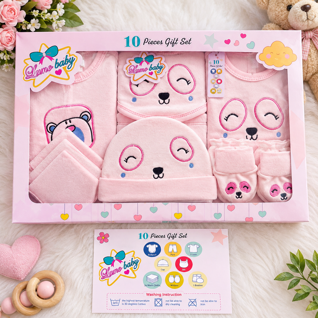 10-Piece Newborn Baby Gift Set – Baby Clothing & Accessories Set