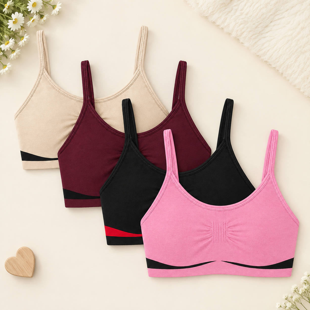 Seamless Stretchable Bralette Collection – Pack Of 4