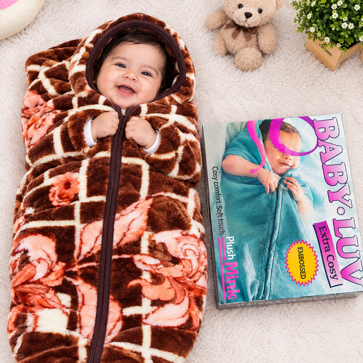 BABY BLANKET-BABY LUV EXTRA COSY-BABY ZIPER BLANKET