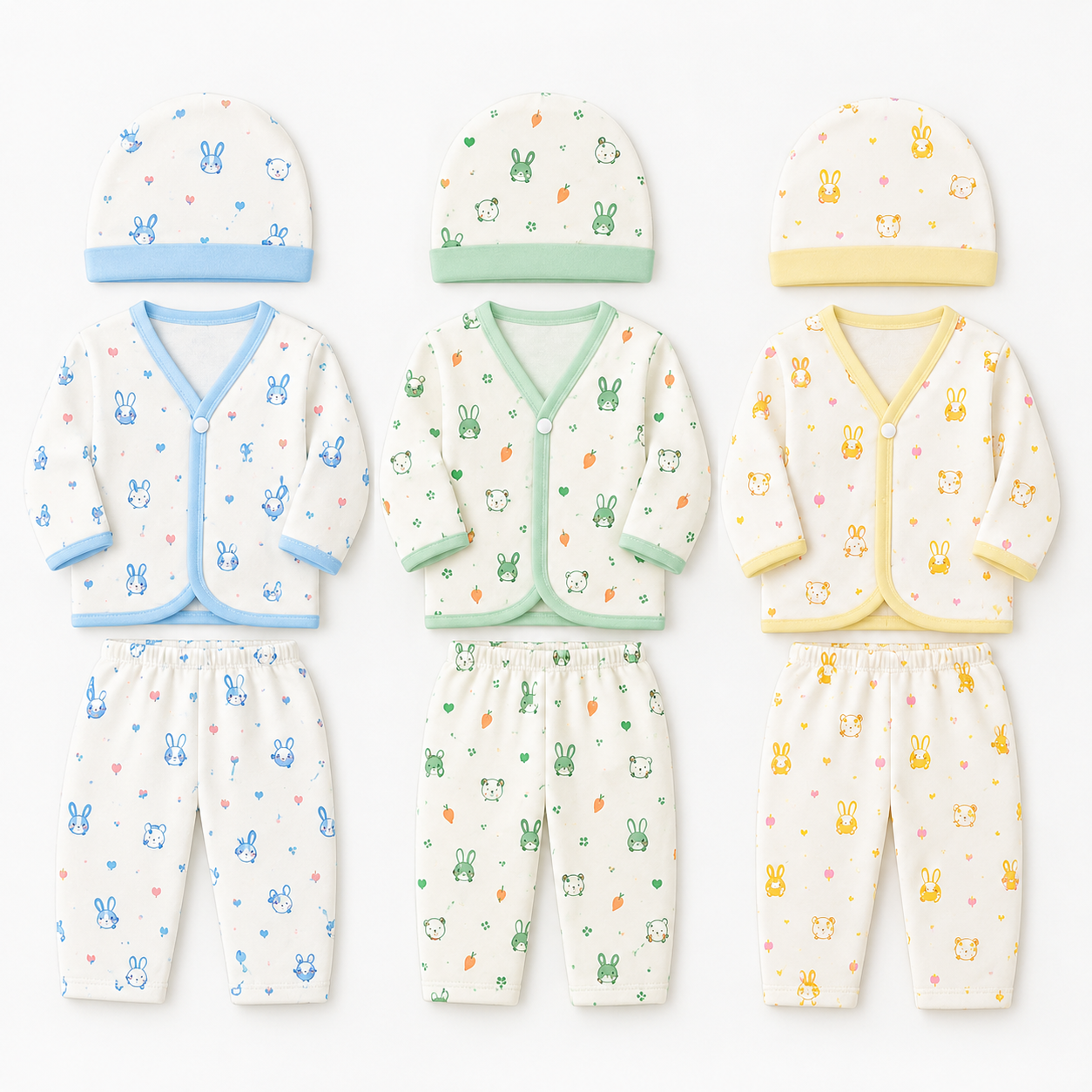 3 Pcs Baby Winter Fleece Suit Set – Soft, Warm & Comfortable Newborn Wear 👶❄️