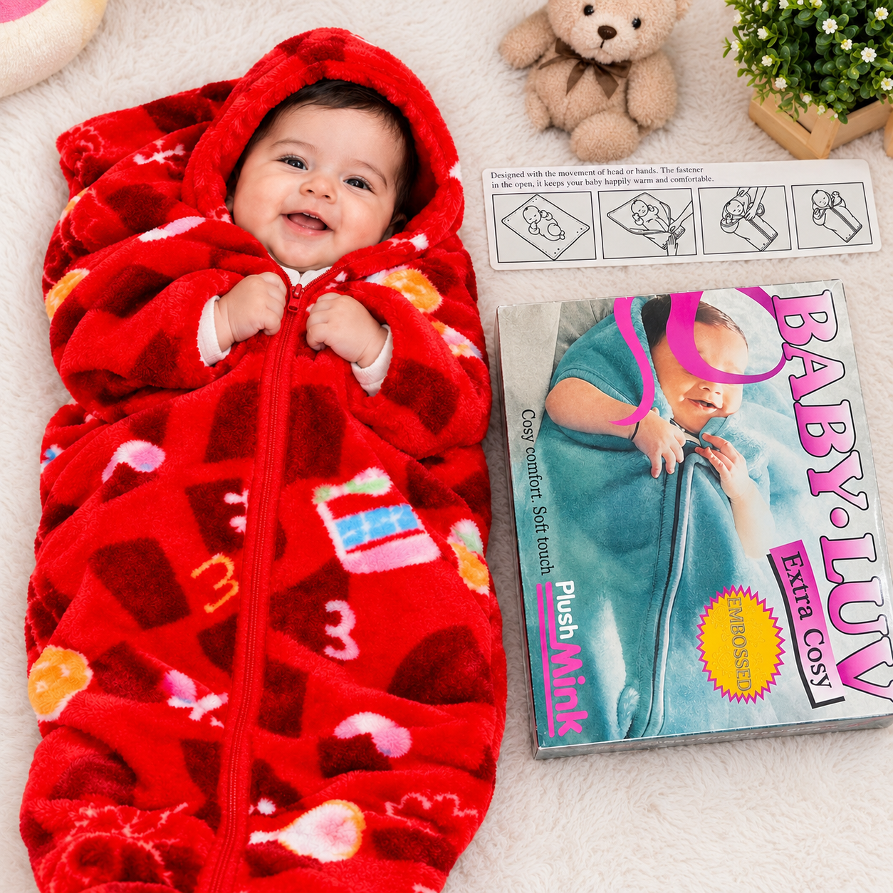 BABY BLANKET-BABY LUV EXTRA COSY-BABY ZIPER BLANKET