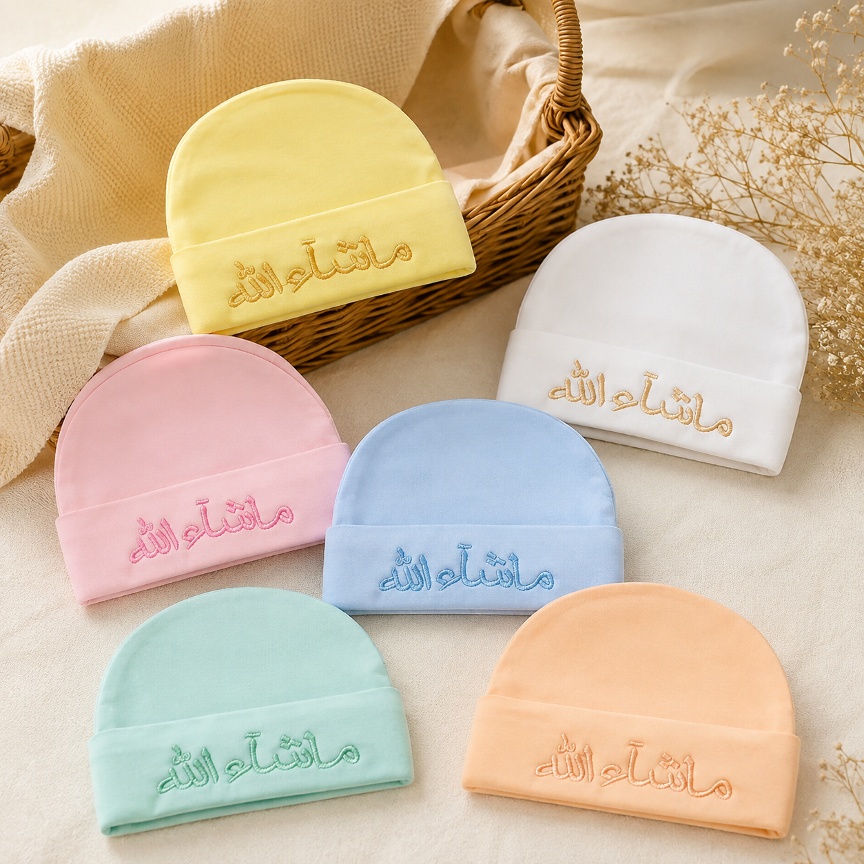 Mashallah Baby Cap for Cute babies , 6 pcs