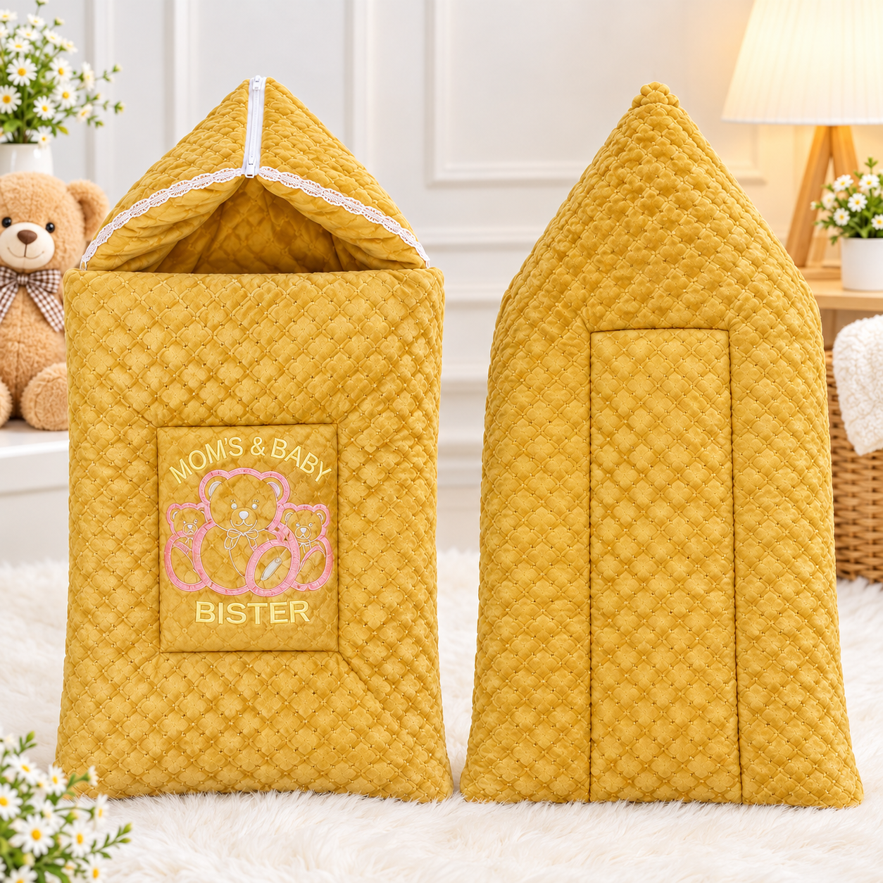Moms & Baby Bister Baby Sleeping Bag – Soft Quilted Carry Nest