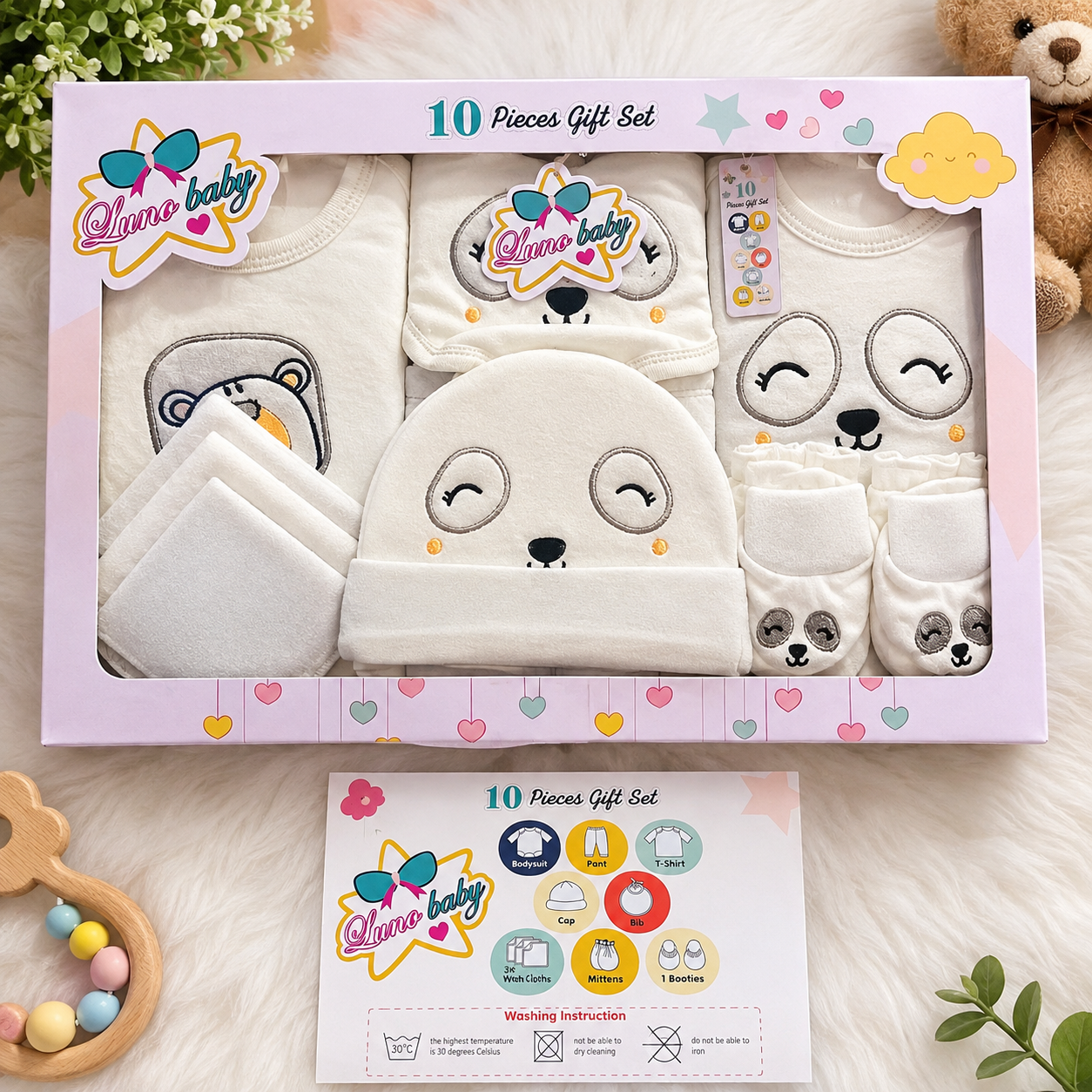 10-Piece Newborn Baby Gift Set – Baby Clothing & Accessories Set