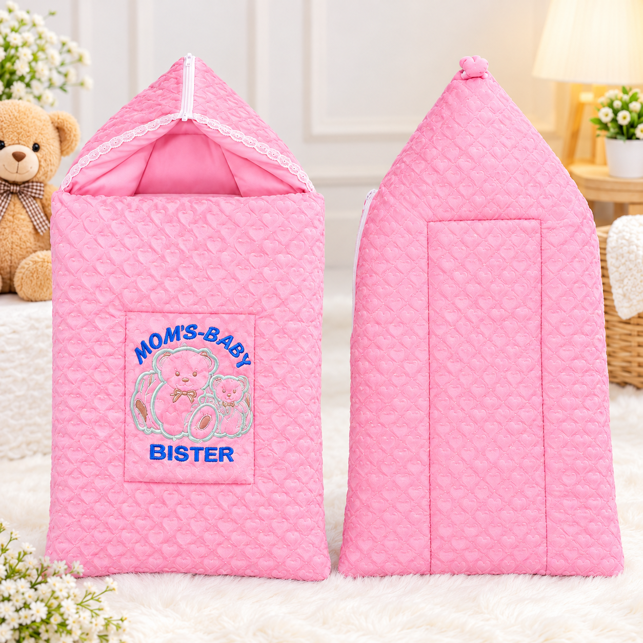 Moms & Baby Bister Baby Sleeping Bag – Soft Quilted Carry Nest