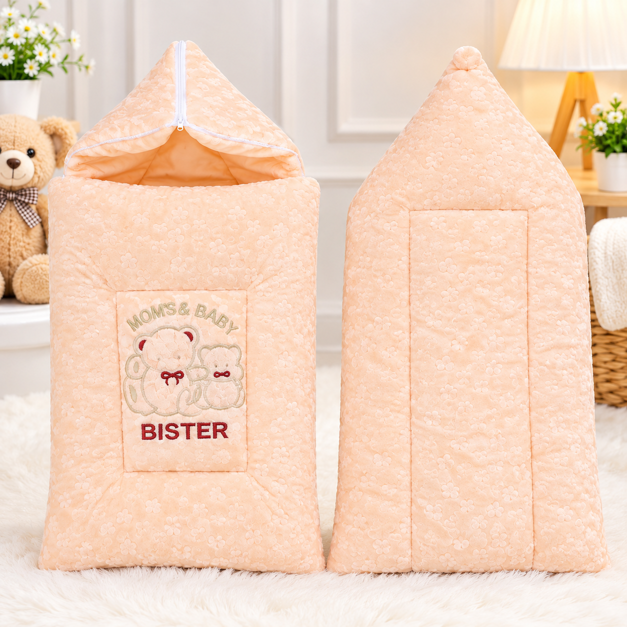 Moms & Baby Bister Baby Sleeping Bag – Soft Quilted Carry Nest