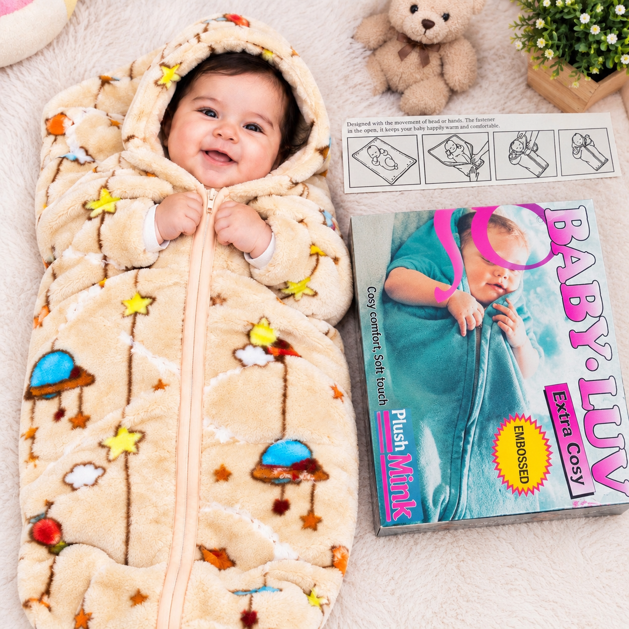 BABY BLANKET-BABY LUV EXTRA COSY-BABY ZIPER BLANKET