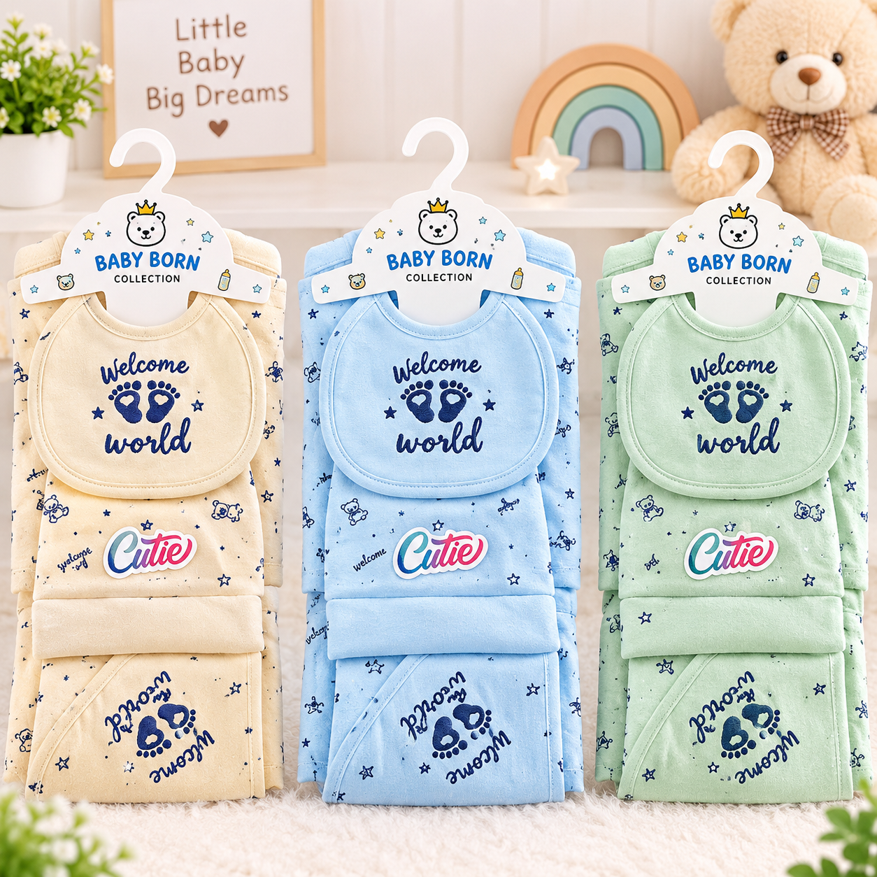 5 piece Baby Gift Set For Newborn | 0–3 Months, in Different designs